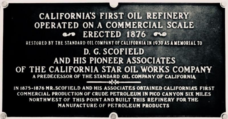 Pioneer Oil Refinery Marker image. Click for full size.