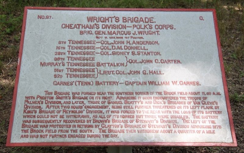 Wright's Brigade Marker image. Click for full size.