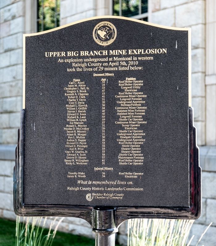 Upper Big Branch Mine Explosion Marker image. Click for full size.