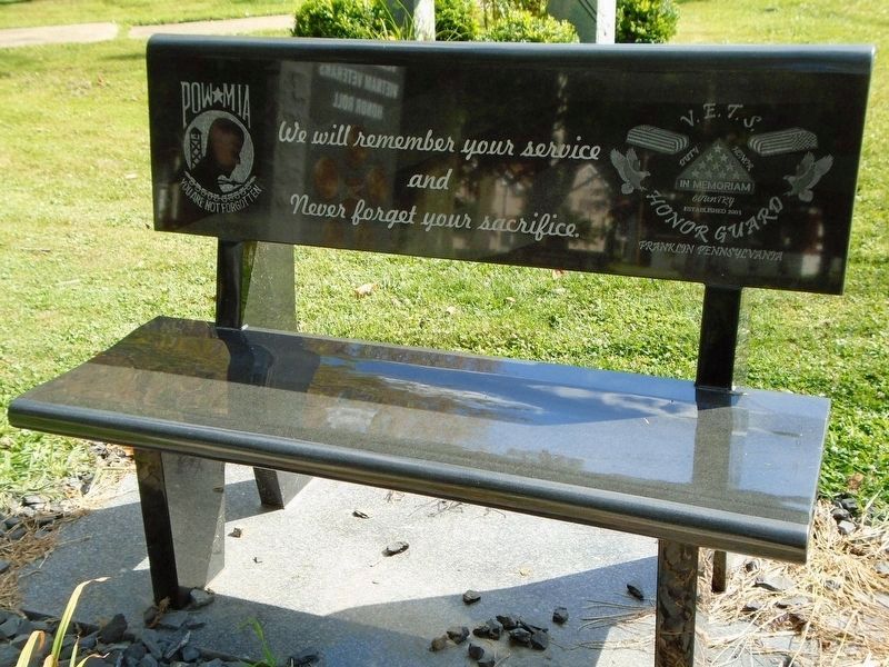 Venango County Vietnam Veterans Memorial Bench. Click for full size. Venango County Vietnam Veterans Memorial Bench image. Click for full size.