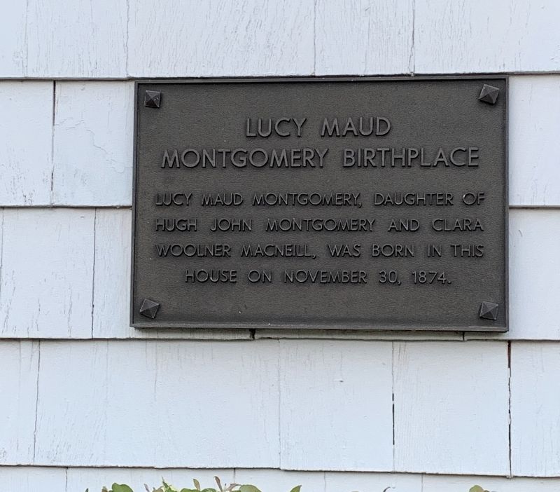 Lucy Maud Montgomery Birthplace Marker. Click for full size. Lucy Maud Montgomery Birthplace Marker image. Click for full size.
