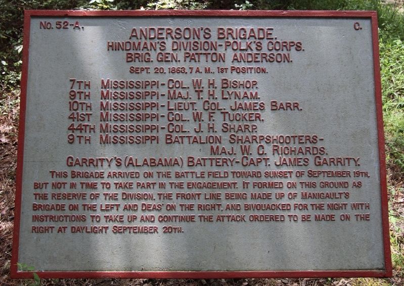 Anderson's Brigade Marker. Click for full size. Anderson's Brigade Marker image. Click for full size.