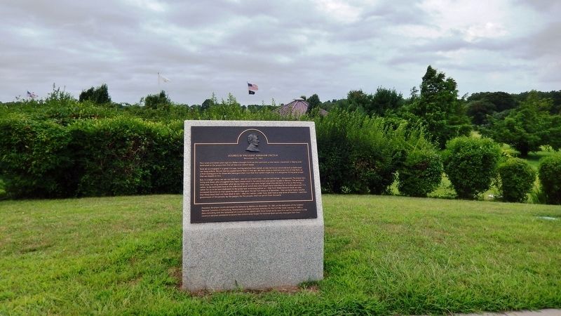 Address by President Abraham Lincoln Marker<br>(<i>view looking east • cemetery in background</i>) image. Click for full size.