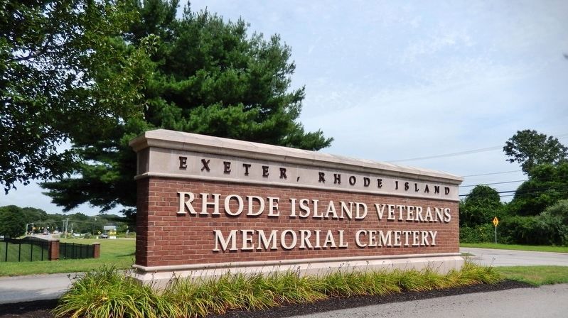 Rhode Island Veterans Cemetery Entrance<br>(<i>enter here to access marker</i>) image. Click for full size.