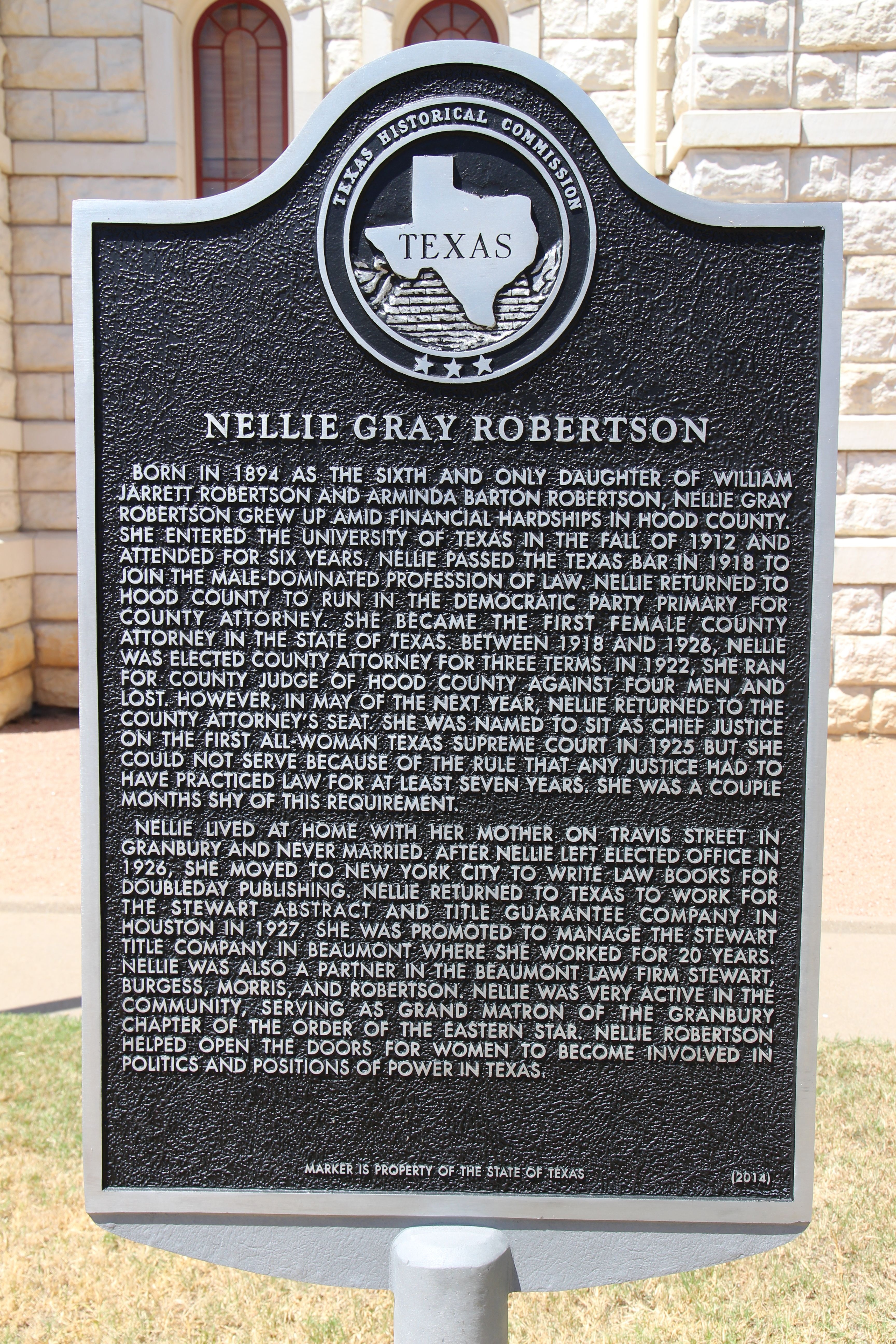 Nellie Gray Robertson Marker