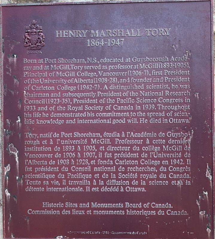Henry Marshall Tory Marker image. Click for full size.