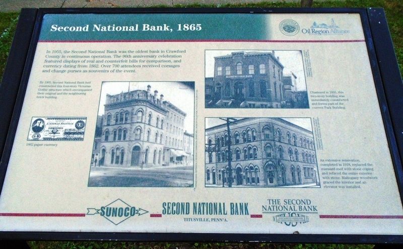 Second National Bank, 1865 Marker image. Click for full size.