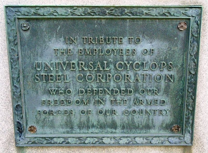Universal Cyclops Steel Corporation Veterans Memorial image. Click for full size.