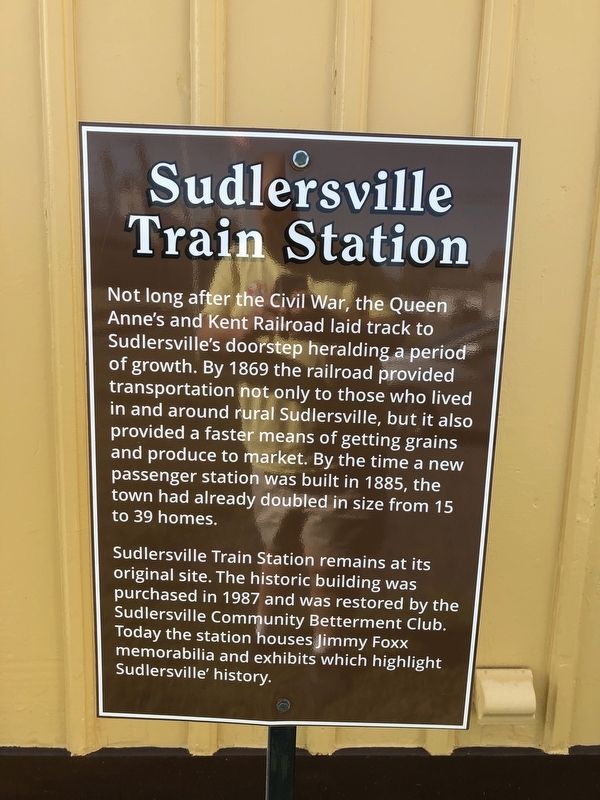 Sudlersville Train Station Marker image. Click for full size.