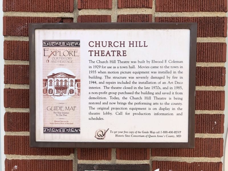 Church Hill Theatre Marker image. Click for full size.