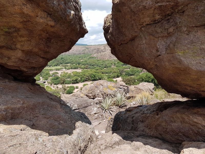Detail of the space formed by the rock formation near the marker. Click for full size. Detail of the space formed by the rock formation near the marker image. Click for full size.