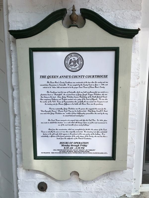 The Queen Anne's County Courthouse Marker image. Click for full size.