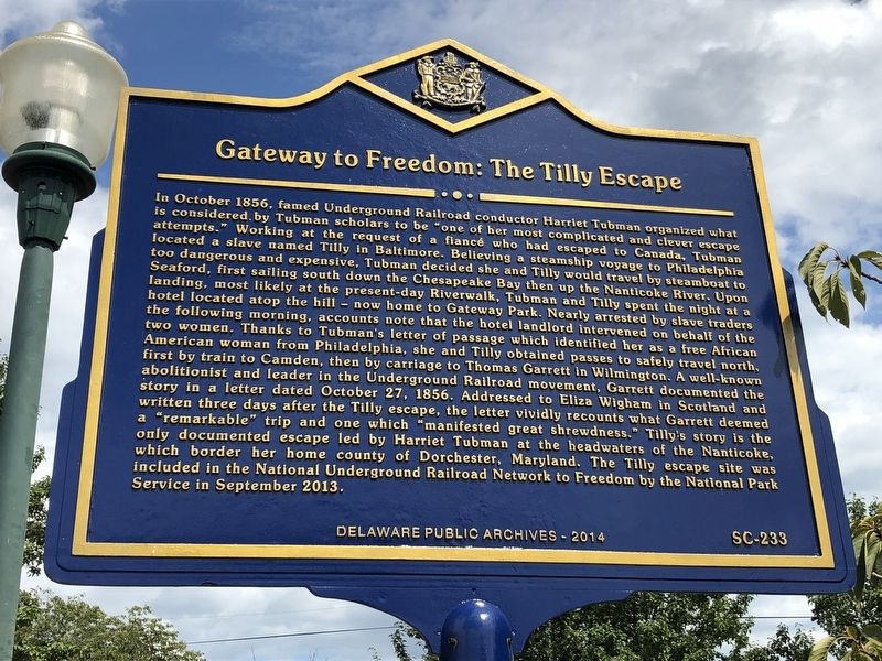 Gateway to Freedom: The Tilly Escape Marker image. Click for full size.