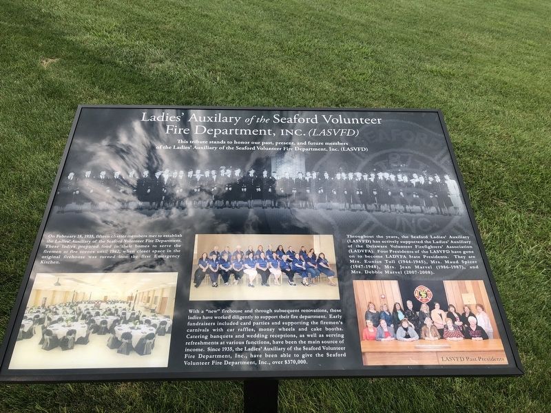 Ladies' Auxiliary of the Seaford Volunteer Fire Department, Inc. (LASVFD) Marker image. Click for full size.