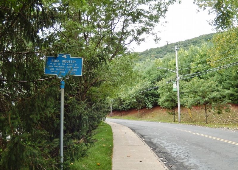 Brick Industry Marker<br>(<i>wide view looking south along West Street</i>). Click for full size. Brick Industry Marker<br>(<i>wide view looking south along West Street</i>) image. Click for full size.