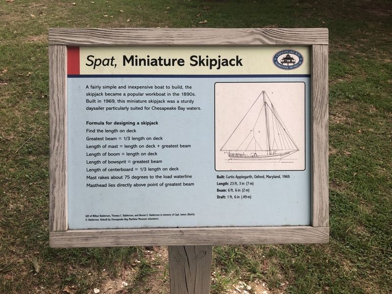 <i>Spat,</i> Miniature Skipjack Marker image. Click for full size.