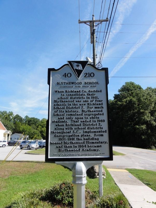 Blythewood School Marker side 2. Click for full size. Blythewood School Marker side 2 image. Click for full size.