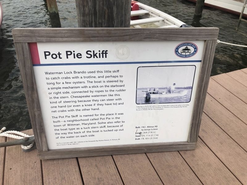 Pot Pie Skiff Marker. Click for full size. Pot Pie Skiff Marker image. Click for full size.