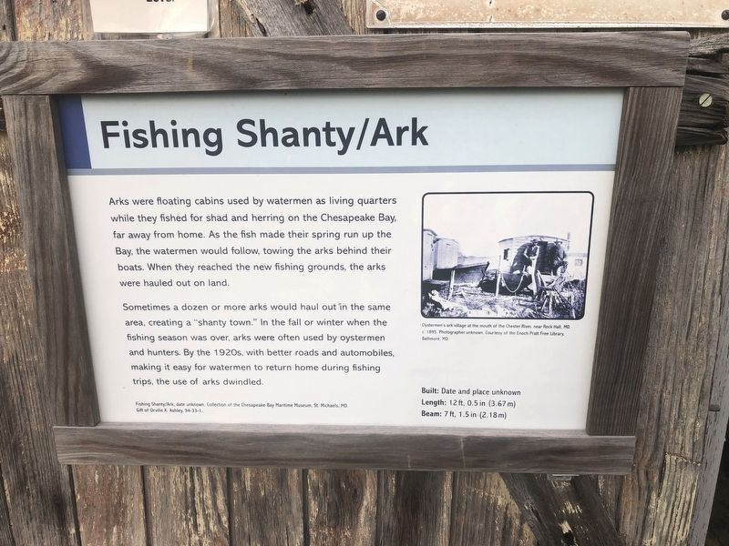 Fishing Shanty/Ark Marker. Click for full size. Fishing Shanty/Ark Marker image. Click for full size.