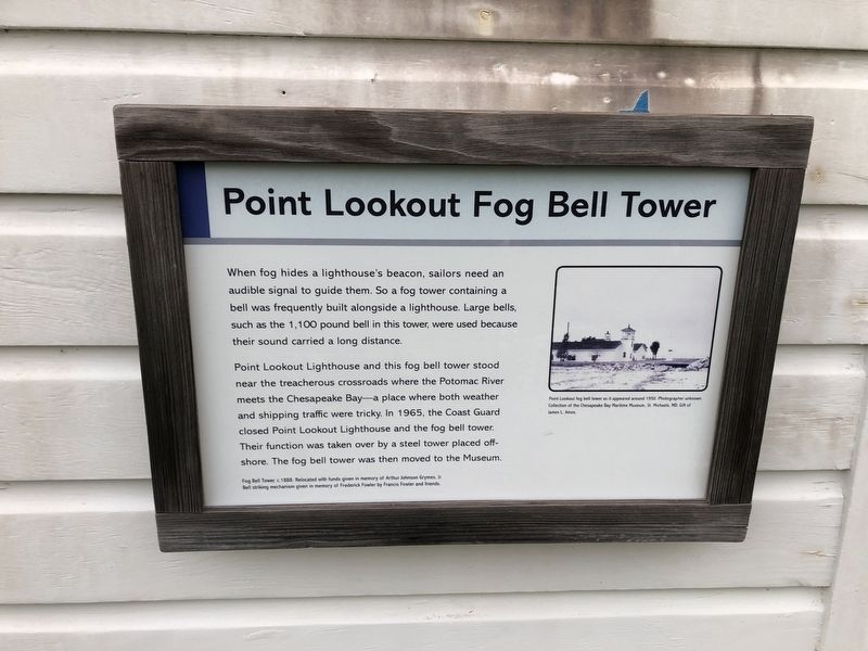 Point Lookout Fog Bell Tower Marker image. Click for full size.