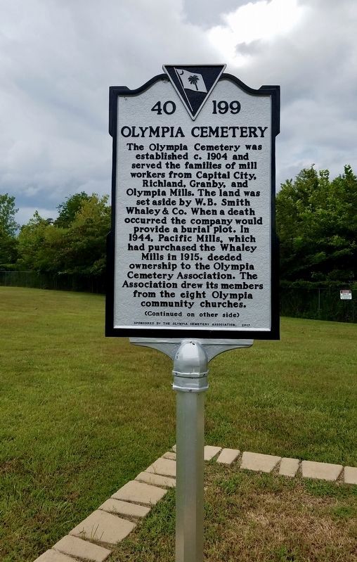 Olympia Cemetery Marker image. Click for full size.