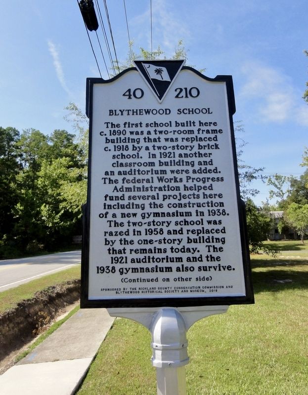 Blythewood School Marker. Click for full size. Blythewood School Marker image. Click for full size.