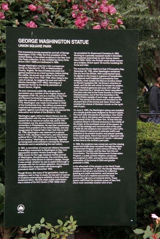 George Washington Statue Marker image. Click for full size.
