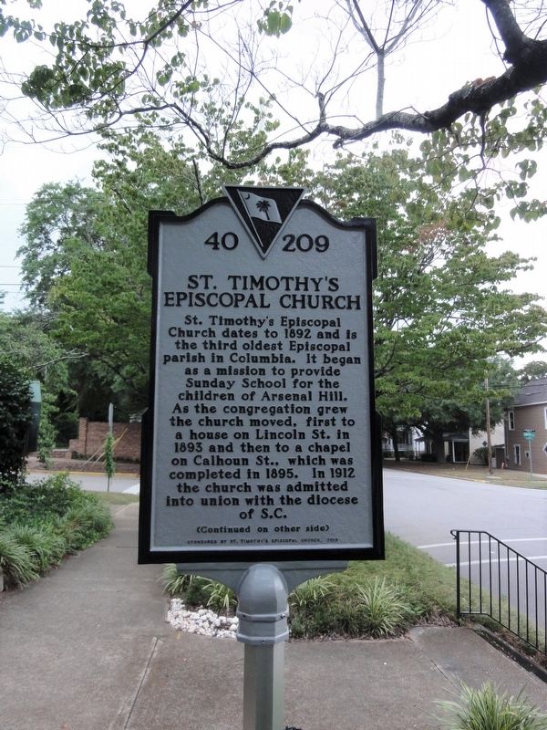St. Timothy's Episcopal Church Marker image. Click for full size.