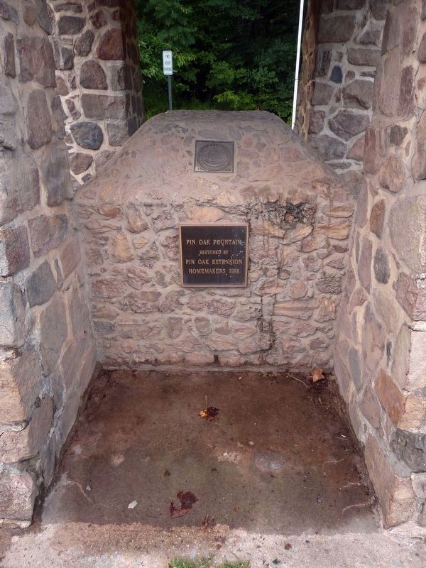 Two Plaques<br>on the Pin Oak Fountain image. Click for full size.