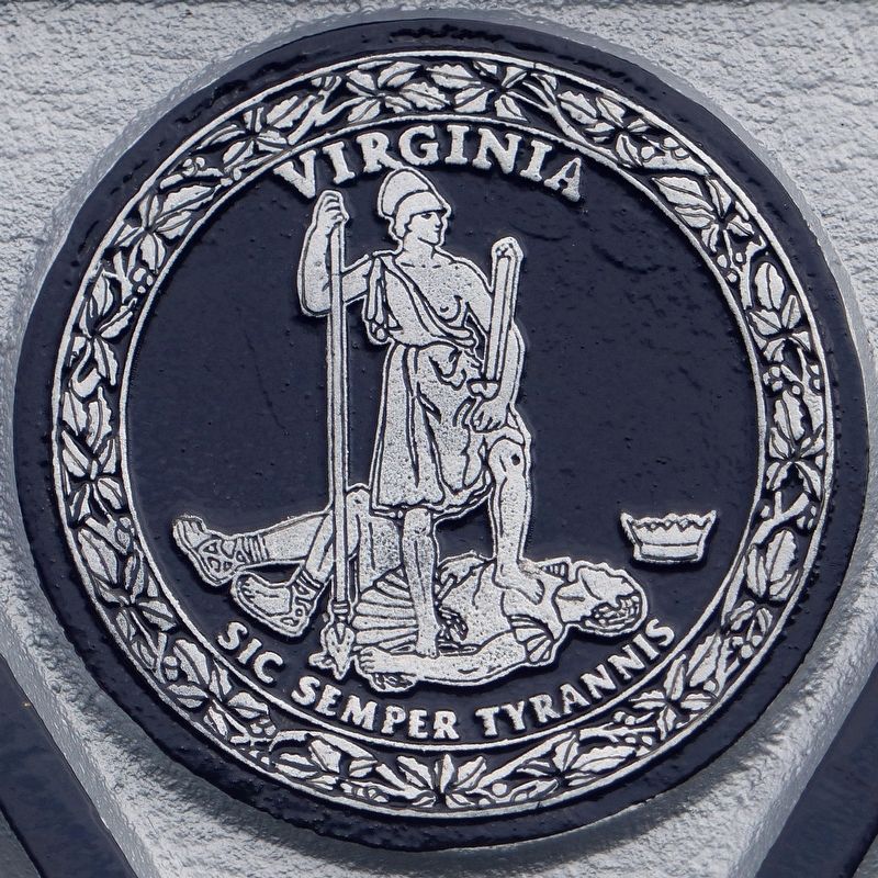 Virginia State Seal<br><i>Sic Semper Tyrannis</i>. Click for full size. Virginia State Seal<br><i>Sic Semper Tyrannis</i> image. Click for full size.