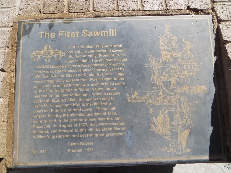 The First Sawmill Marker image. Click for full size.