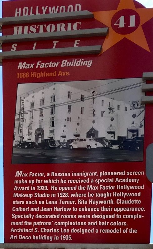 Max Factor Building Marker image. Click for full size.