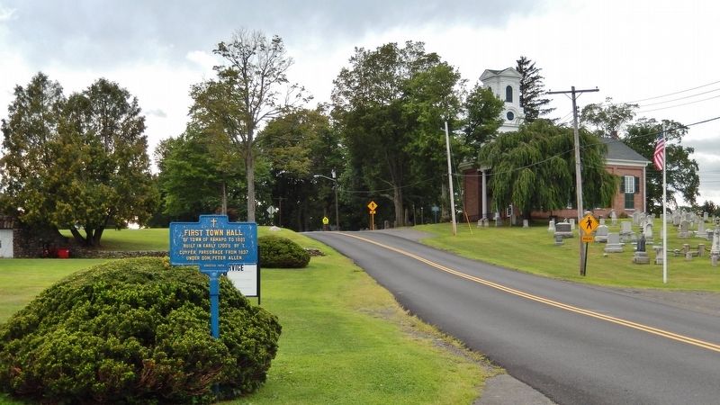 First Town Hall Marker<br>(<i>wide view looking west along Brick Church Road</i>) image. Click for full size.