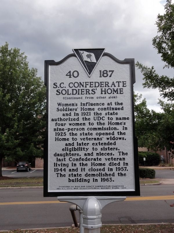 S.C. Confederate Soldiers� Home Marker side 2 image. Click for full size.