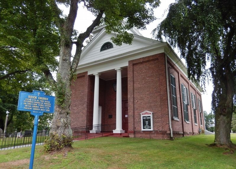 Brick Church Marker (<i>wide view from Brick Church Road</i>). Click for full size. Brick Church Marker (<i>wide view from Brick Church Road</i>) image. Click for full size.