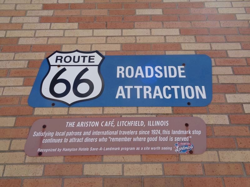 The Ariston Caf�, Litchfield, Illinois Marker image. Click for full size.