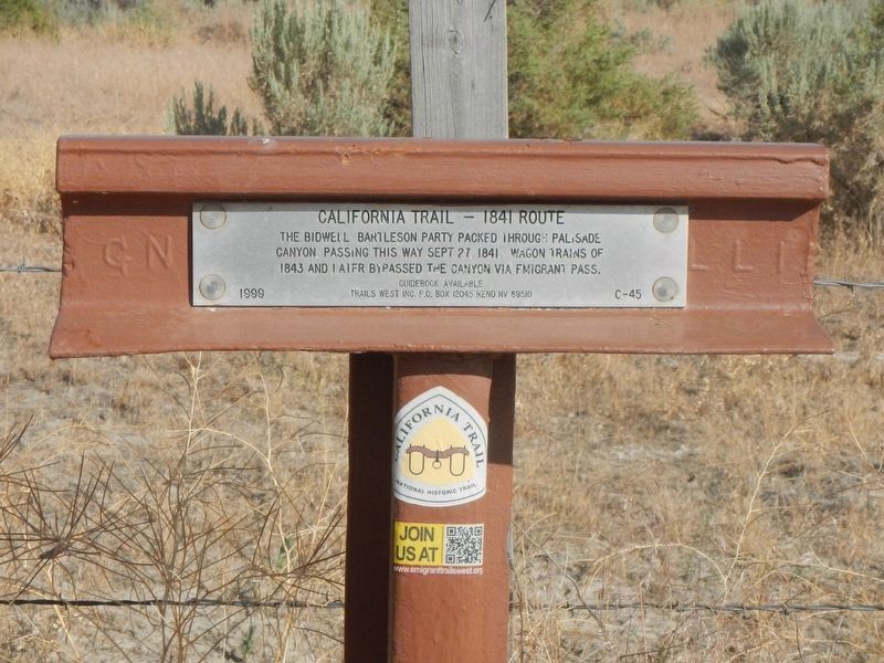 California Trail - 1841 Route Marker image. Click for full size.