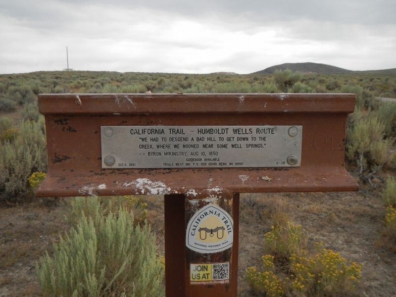 California Trail - Humboldt Wells Route Marker image. Click for full size.