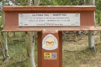 California Trail - Granite Pass Marker image. Click for full size.