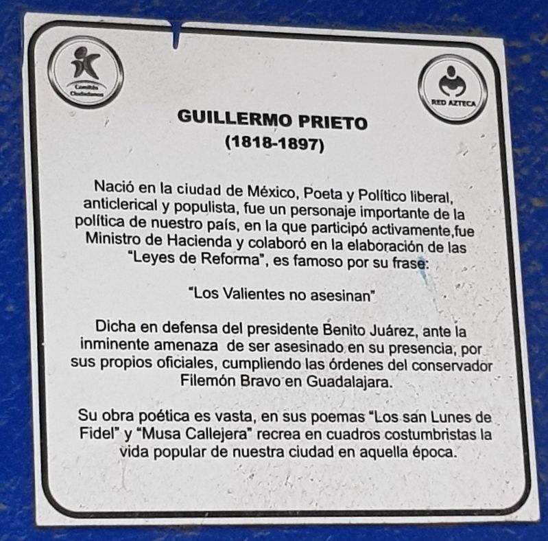 Guillermo Prieto Marker. Click for full size. Guillermo Prieto Marker image. Click for full size.