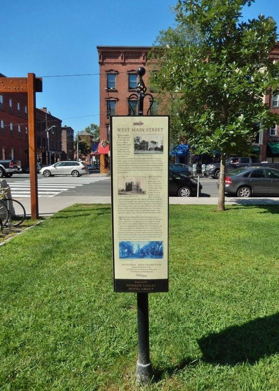 West Main Street Marker<br>(<i>tall view looking north • Main Street in backround</i>). Click for full size. West Main Street Marker<br>(<i>tall view looking north • Main Street in backround</i>) image. Click for full size.