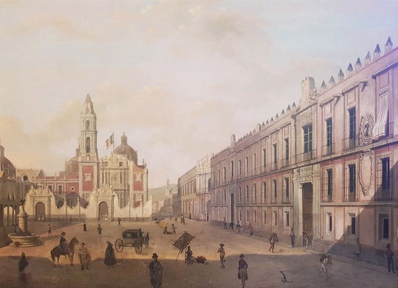 La Plaza de Santo Domingo, ca. 1850 by Pedro Gualdi image. Click for full size.
