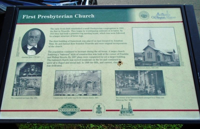 First Presbyterian Church Marker. Click for full size. First Presbyterian Church Marker image. Click for full size.