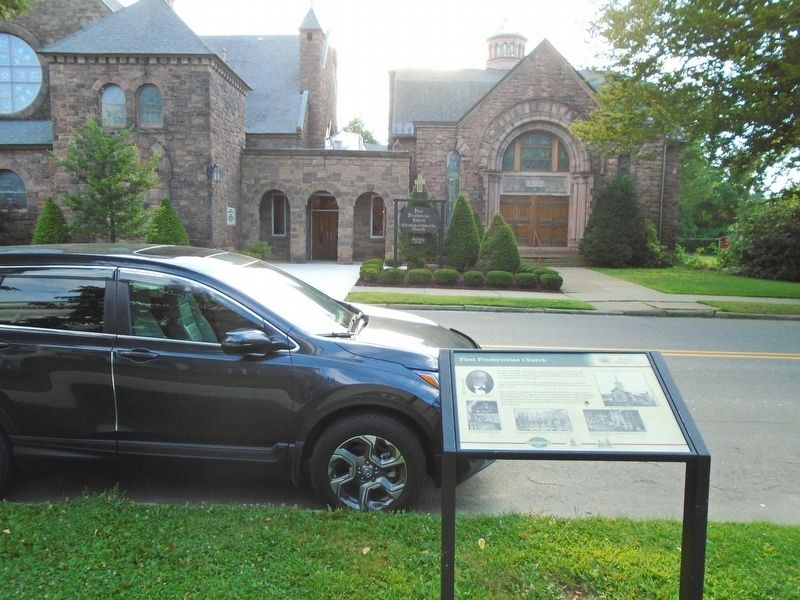 First Presbyterian Church and Marker. Click for full size. First Presbyterian Church and Marker image. Click for full size.