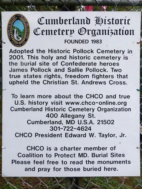 Cumberland Historic<br>Cemetery Organization<br>Founded 1983<br> image. Click for full size.