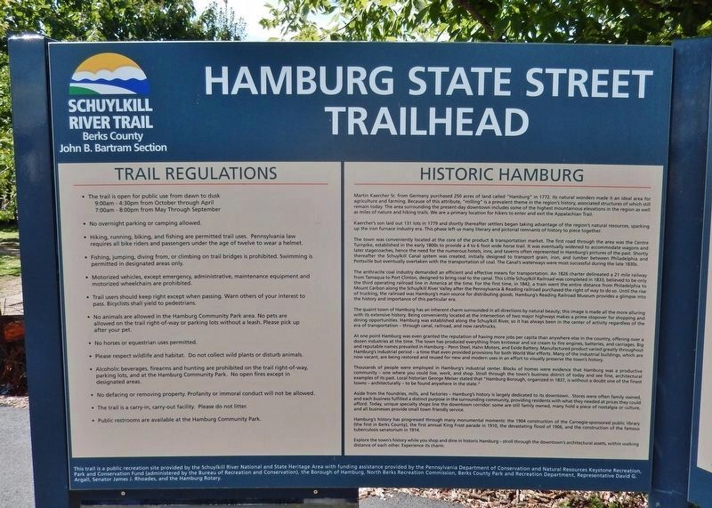 Hamburg State Street Trailhead Kiosk (<i>left panel</i>) image. Click for full size.