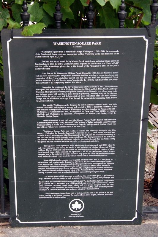Washington Square Park Marker image. Click for full size.