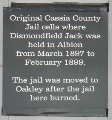 Cassia County Jail Marker image. Click for full size.