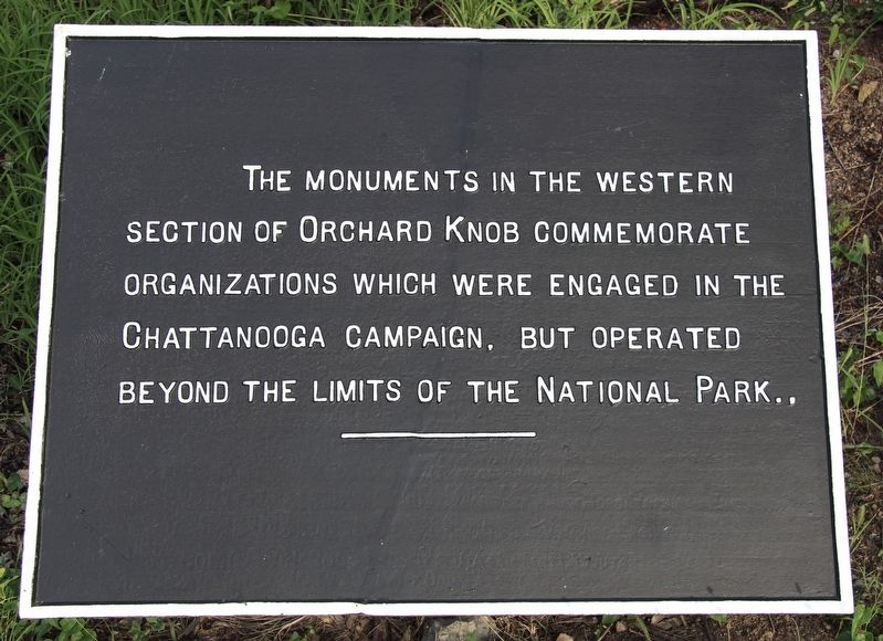 The Monuments in the Western Section of Orchard Knob Marker image. Click for full size.