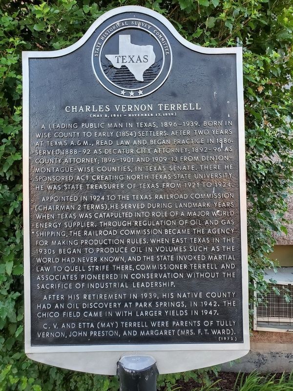 Charles Vernon Terrell Marker. Click for full size. Charles Vernon Terrell Marker image. Click for full size.